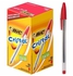 BiC Cristal Medium Ball Point Pen - 1.0mm, Box, Red (Pack of 50)