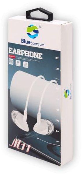 Universal Earphones Blue Spectrum M11 Corded Headsets - High Quality Sound -White