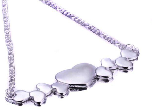 Funky Liliy 925 Silver Multi Heart Necklace-Silver
