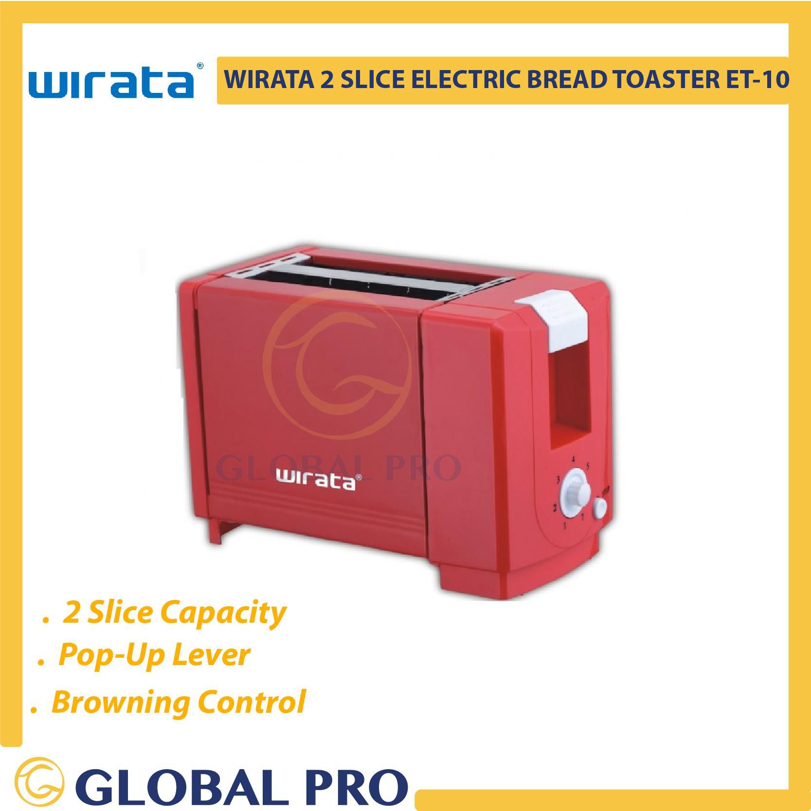 Wirata 2 slice Bread Toaster ET-10 With Sirim Approved