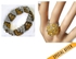 Fashion triple crystal bracelet + crystal ring (yellow combo )