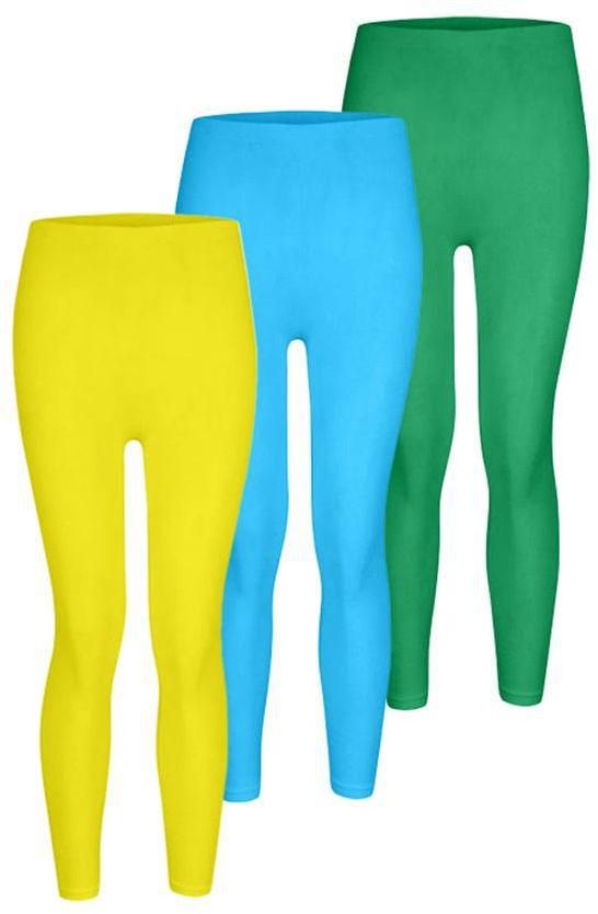 Silvy Set Of 3 Leggings For Girls - Multicolor, 4 To 6 Years