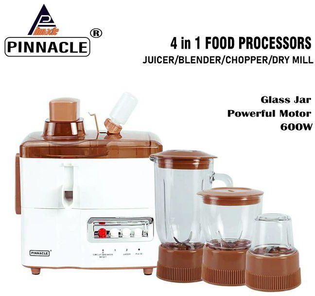 Pinnacle 4 In 1 Blender,Juice Extractor, Grinder With Mill-600W