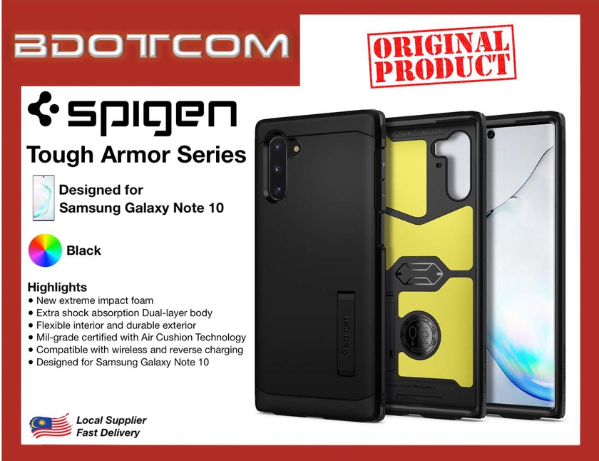 Spigen Tough Armor Protective Case for Samsung Galaxy Note10 Note 10 (2 Colors)