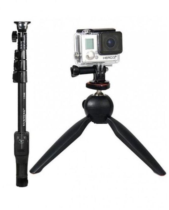 No Brand YT-1288 - Selfie Monopod + XH-228 Mini Tripod For Digital Cameras And Smartphones