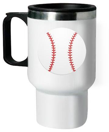 Baseball Printed Thermal Mug White