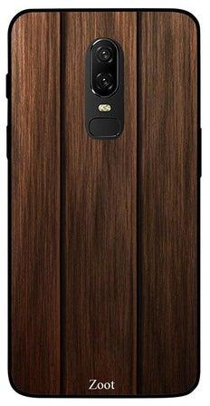 Skin Case Cover -for One Plus 6 Wooden Vertical Pattern Wooden Vertical Pattern
