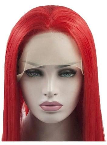 Front Lace Detail Straight Hair Wig Red