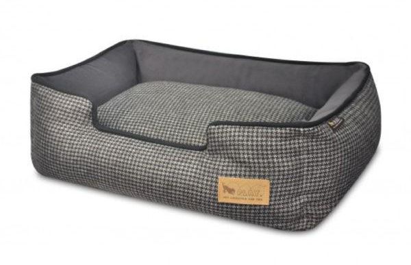 Lounge Bed Houndstooth Black/Grey Large