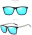 Nalanda Polarized Aviator Sunglasses With UV400 Mirrored Lens PC Frame, Mens Womens Glasses For Outdoor Travel Driving Daily Use Etc.(Black &amp; Blue-387)