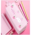 مقلمة ، حقيبة أقلام رصاص على شكل قطة لطيفة للبنات كاواي ذات سعة كبيرة وردية صندوق بسحاب منظم القرطاسية لطلاب المدرسة لحقيبة اللوازم المكتبية وردي