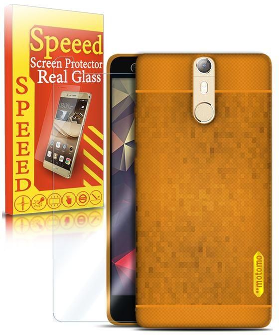 Speeed TPU Silicone Case for Infinix Hot S X521 - Beige + HD Ultra-Thin Glass Screen Protector