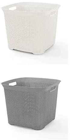 Laundry Basket BoBos Square White + Laundry Basket BoBos Square Grey