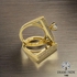 3Diamonds Elegant Women's Twin Rings,High-Quality Gold-Plated,Zircon Stone-Gold
