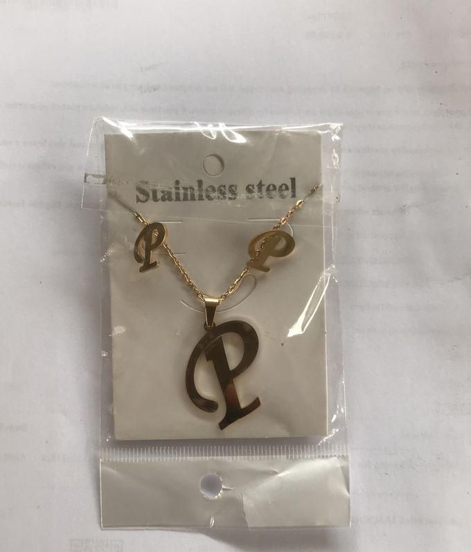 Letter P Pendant , Earrings And Necklace