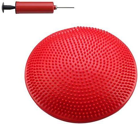 Yoga Balance Cushion Board Exercise Fitness Aerobic Ball Balance Board Pad Mat with Pump Red_ with one years guarantee of satisfaction and quality