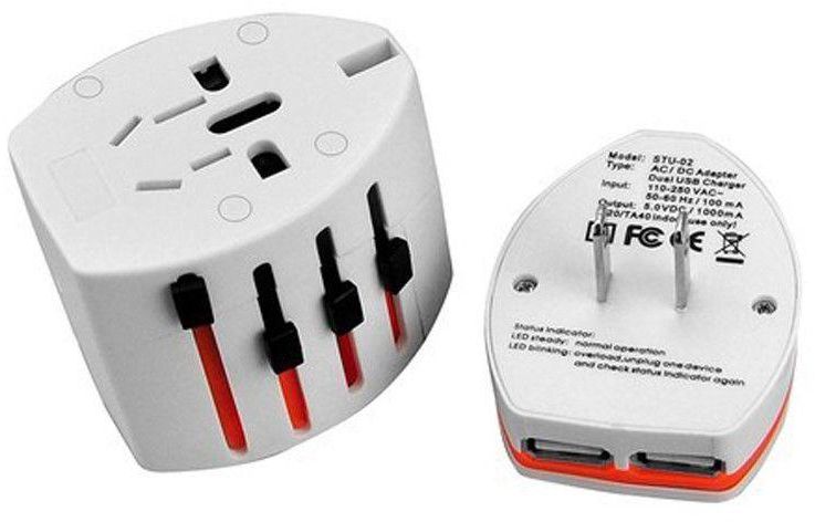 UK US AU EUROPE Convenient Adapter Charger Universal Travel AC Adapter Power Plug --white