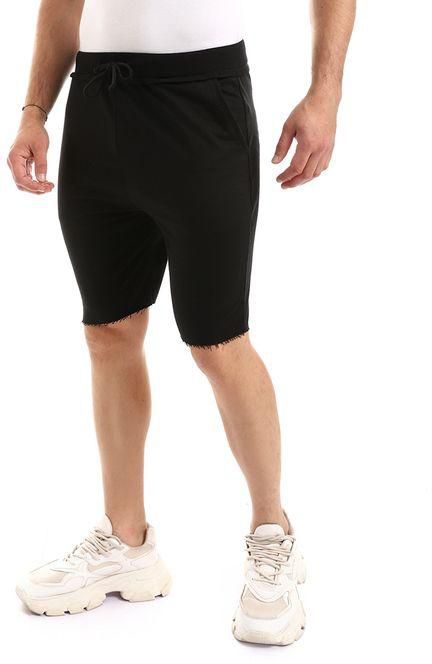 Kady Side Pockets With Unfinished Thigh Trims - Black