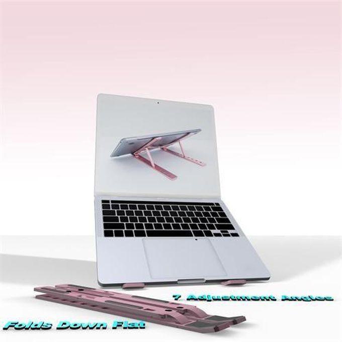 Laptop Plastic Foldable Adjustable Stand pink