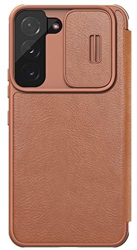 Nillkin qin pro leather flip cover for samsung galaxy s22 - brown