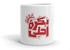 Ceramic Printed Mug - White Red