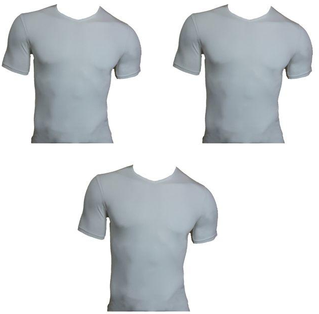 Solo A Set Of 3 White Half Sleeve V Neck Shirt