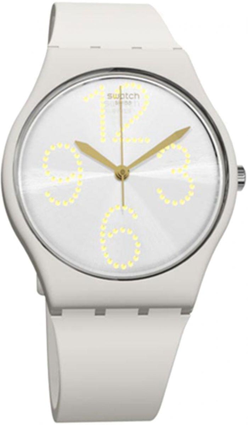 Swatch Unisex Silver Dial Resin Band Watch - GT107
