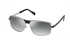 Lancaster Men's Jubliee Square Black Lense Silver Metal Brown Tips Sunglasses