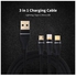 3-In-1 Charging Cable With Micro USB 1.2meter Gold