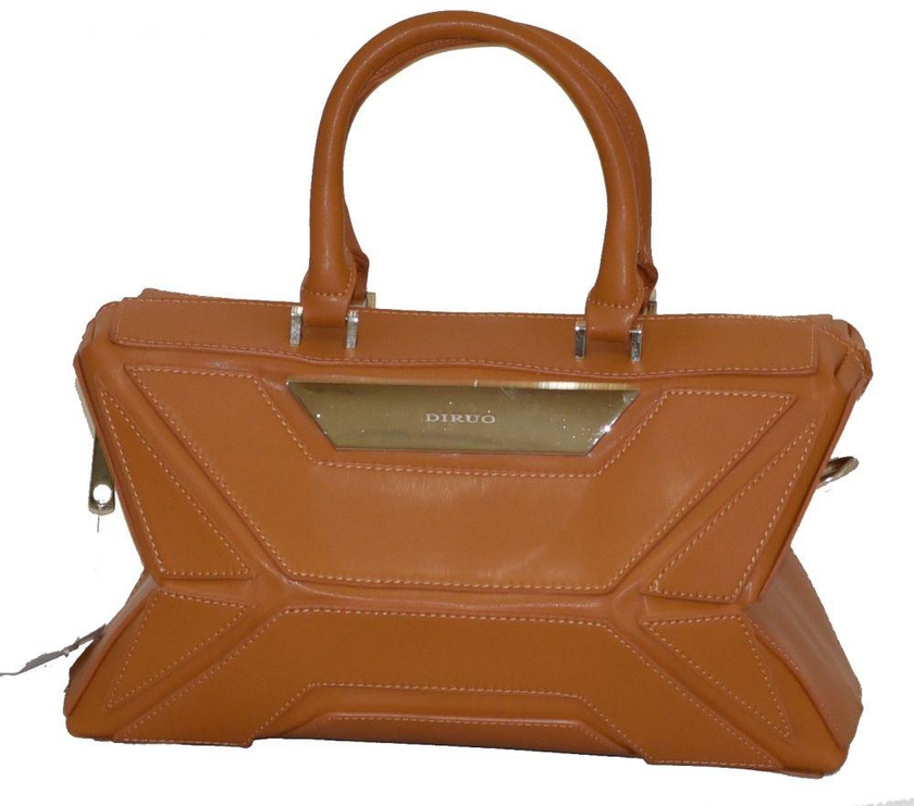 Diruo Leather Bag For Women , Brown - Shoulder Bag