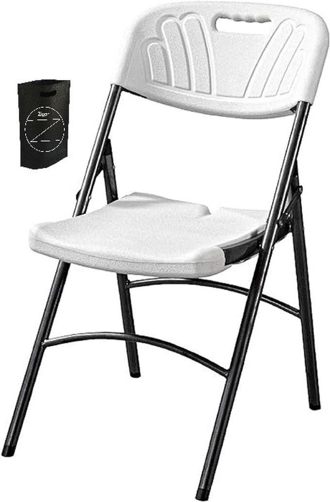كرسي قابل للطي أبيض/أسود+ حقيبة زيجور المميزة