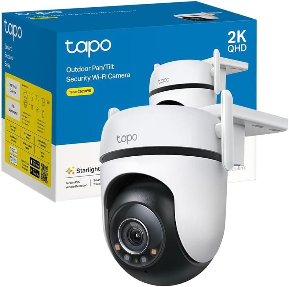 TP-Link Tapo Outdoor Pan/Tilt Security Wi-Fi Camera with Smart Motion Tracking, IP66 Weatherproof, Multiple Installation Options and Voice Activated Wired/Wireless Networking - TAPO C520WS