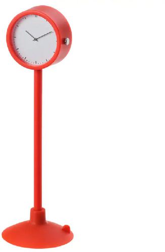 Clock, red, 16.5 cm
