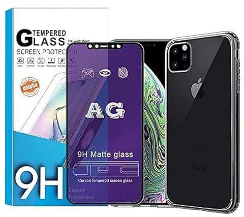 aG 9H Screen Protector Curved Blue Glass anti-scratch anti fingerprint For iphone 11 pro -black