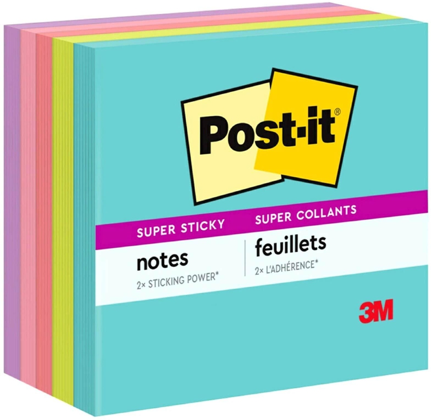 3M Post-it Miami Collection Super Sticky Notes 654-5SSMIA 3x3inch 76x76mm 90 Sheets 5 PCS