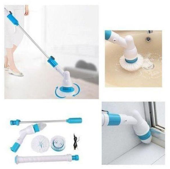 3 Heads Electric Spin Tiles Floor Scrubber Cleaning Brush