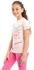 Diadora Girls Cotton Printed T-Shirt - Pink