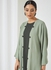 2-Piece Stylish Casual Abaya Set With Sheilah Green/Black