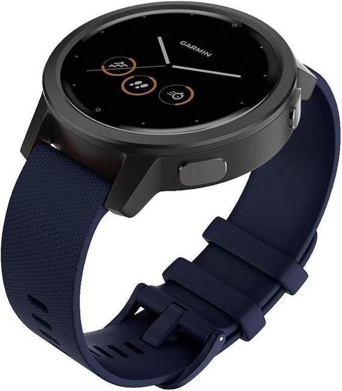 سوار سيليكون متوافق مع ساعة Samsung Galaxy Watch Active/Active 2 40mm 44mm، Galaxy Watch 3 41mm، Galaxy Watch 42mm، Gear S2 Classic، 20mm Women Men، حزام سيليكون (أزرق)
