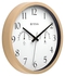 تيتان ساعة حائط بيضاء بلمسة نهائية خشبية معاصرة مع ميزان حرارة ورطوبة 30*30 سم W0046PA01