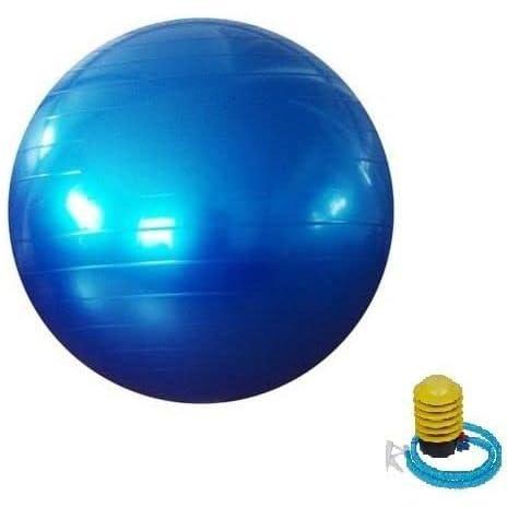 كرة تمارين رياضية مضادة للانفجار مقاس 65 سم، كرة سويسرية لتمارين اليوجا واللياقة البدنية والحمل، لون ازرق، مع ضمان الرضا والجودة لمدة عام