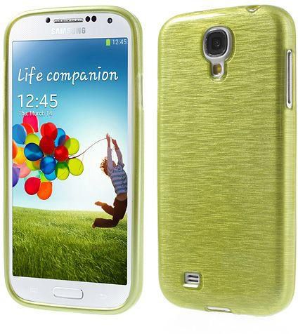 TPU Case Cover for Samsung Galaxy S4 i9500 i9502 i9505 – YellowGreen Brushed