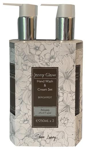 Jenny Glow Bergamot Hand Wash & Hand Cream Set 250ml 2 Piece Set For Unisex, All Skin Type, Hand & Body Lotion, Refreshing, Vitamin E, Skincare, Bath and Body, Gift Set, Long Lasting, For Women & Men