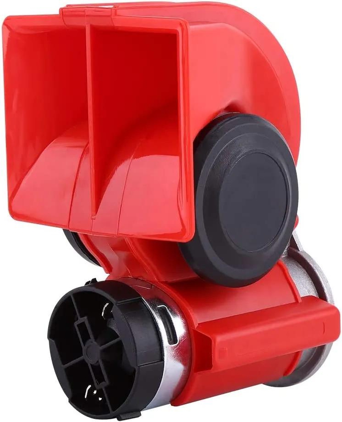 Super Loud Air Horn with Compressor 12V/24V Snail Electric Car Horn Shockproof Durable Accessory for Any 12V/24V Vehicle Motorcycle Truck Boat
