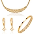 18K Gold Plated Austrian Crystal Woven Jewellery Set