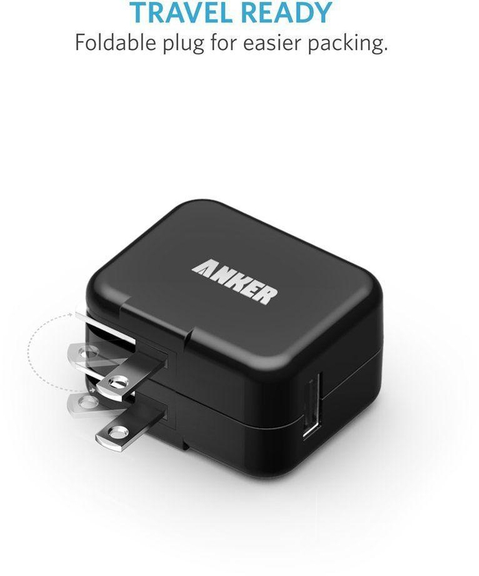 Anker 10W (2A) Home and Travel USB Wall Charger Adapter, Black