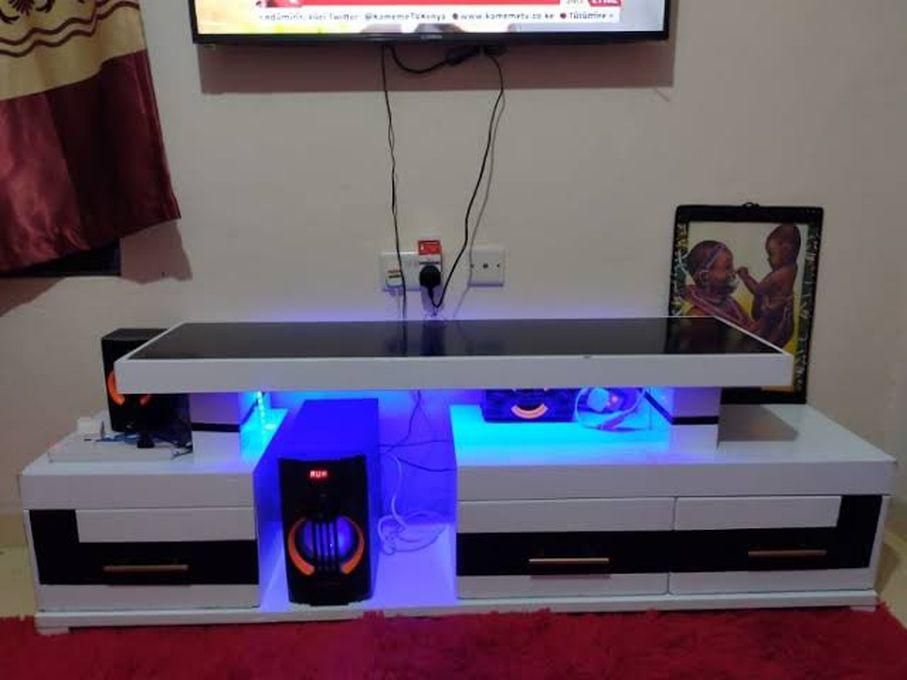 TV Stand With Storage & LED Lights
