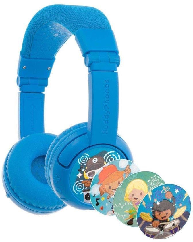 BuddyPhones Play+ Kids Wireless Bluetooth Headphones, Cool Blue