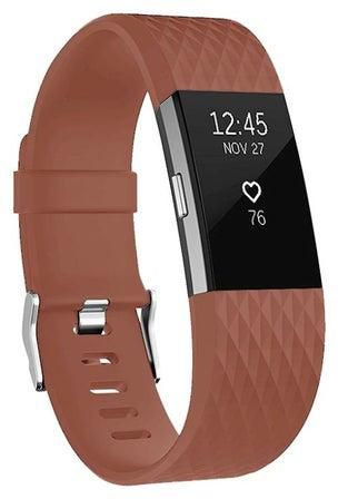 Diamond Pattern Replacement Strap For Fitbit Charge 2 Champagne Gold