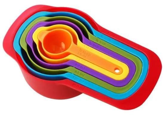 Measuring Cup and Spoon Set - Stackable Colorful Plastic for Kitchen Baking tools